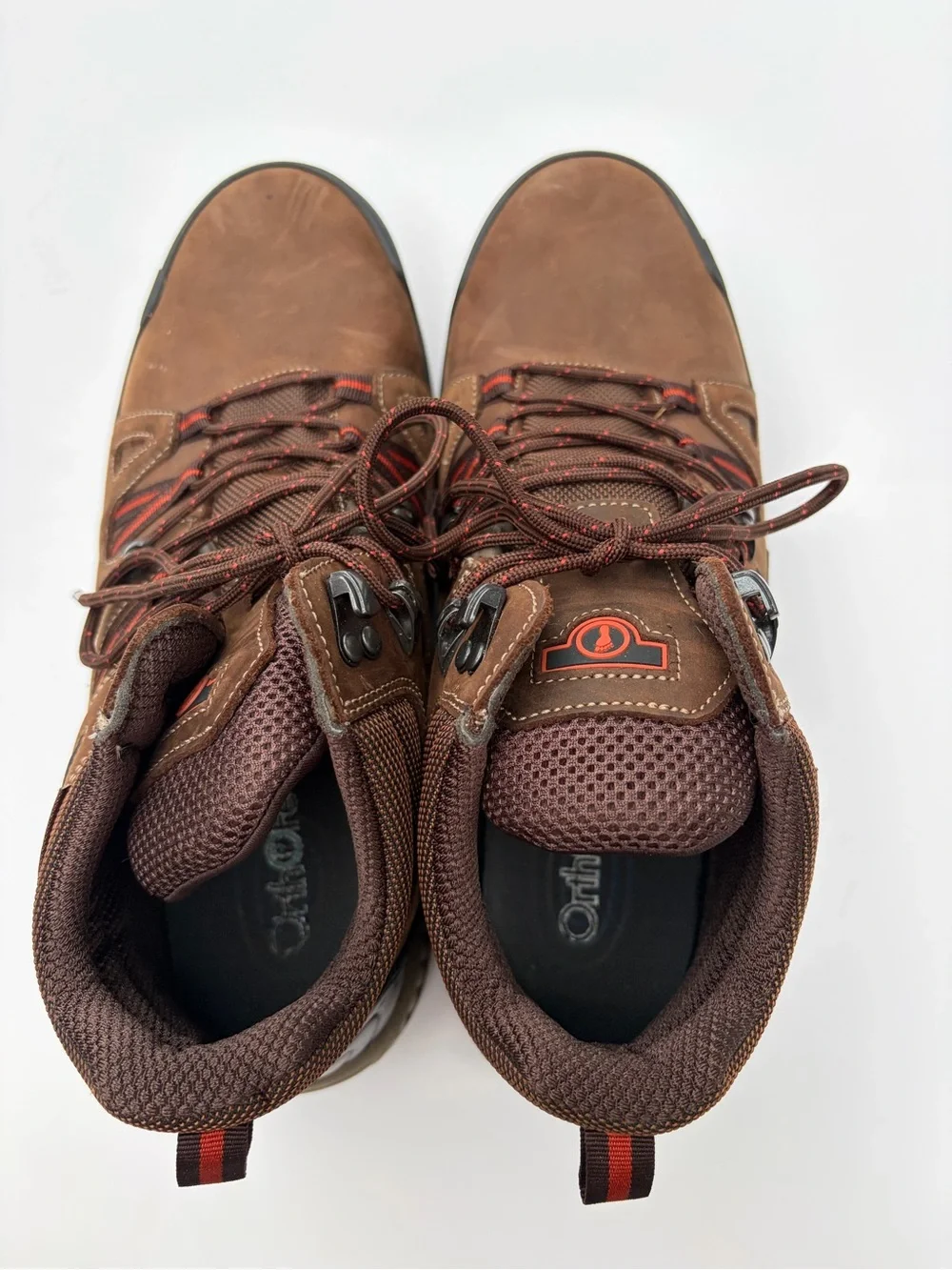 Orthofeet Ridgewood Men 12 D Brown Waterproof Leather Hiking Boots Orthopedic